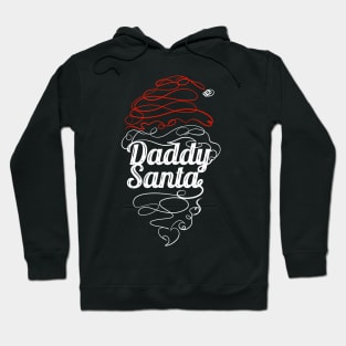 Lineart Daddy Santa Hat And Beard Christmas Hoodie